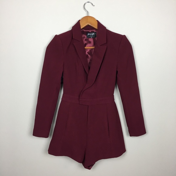 Nasty Gal long sleeve lapel romper - Picture 2 of 3